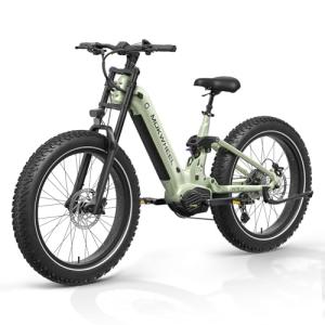 MOKWHEEL Electric Bike for Adults Compatible with Inverter, 1300W Electric Mountain Bike, 48V 19.6AH ElectricBike, 26"x 4" Fat Tire Ebike, SHM 10-Speed Torque Sensor Ebike with 80 Miles Onyx ST Green