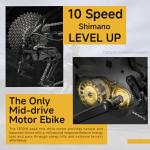 MOKWHEEL Electric Bike for Adults Compatible with Inverter, 1300W Electric Mountain Bike, 48V 19.6AH ElectricBike, 26"x 4" Fat Tire Ebike, SHM 10-Speed Torque Sensor Ebike with 80 Miles Onyx ST Green