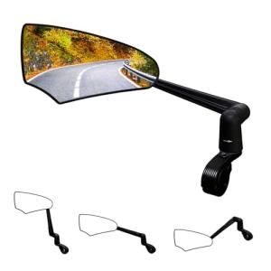 Homieway Bike Mirror, New Foldable Bicycle Mirror for Handlebar Mount, Lever Adjustable 360°Rotatable Bicycle Rear View Mirrors for E-bike, Mountain Bike, City Bikes & Scooter(Left 0.87-1")