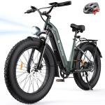 isinwheel Electric Bike for Adults,1500W Peak Motor Hydraulic Brake Electric Dirt Bike, 28MPH 75-105Miles(PAS) Ebike with 48V 13AH/18AH Battery,26" Step-Thru Full Suspension Electric Mountain Bike