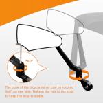 Homieway Bike Mirror, New Foldable Bicycle Mirror for Handlebar Mount, Lever Adjustable 360°Rotatable Bicycle Rear View Mirrors for E-bike, Mountain Bike, City Bikes & Scooter(Left 0.87-1")