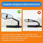 Homieway Bike Mirror, New Foldable Bicycle Mirror for Handlebar Mount, Lever Adjustable 360°Rotatable Bicycle Rear View Mirrors for E-bike, Mountain Bike, City Bikes & Scooter(Left 0.87-1")