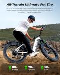 isinwheel Electric Bike for Adults,1500W Peak Motor Hydraulic Brake Electric Dirt Bike, 28MPH 75-105Miles(PAS) Ebike with 48V 13AH/18AH Battery,26" Step-Thru Full Suspension Electric Mountain Bike