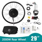 2000W Electric Bike Conversion Kit,29 Inch Ebike Conversion Kit,72V Brushless Motor Kit,560rpm,60Nm,7-Speed,LCD Display,for Road Bike,Camping,Controller Bag,29 * 1.53in,No Battery
