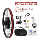 2000W Electric Bike Conversion Kit,29 Inch Ebike Conversion Kit,72V Brushless Motor Kit,560rpm,60Nm,7-Speed,LCD Display,for Road Bike,Camping,Controller Bag,29 * 1.53in,No Battery