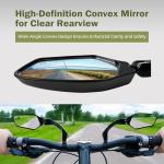 TXZSXS Adjustable Handlebar Bike Mirror, Shatterproof HD Glass Lens, Universal Fit Rearview Bicycle Mirrors, 360° Rotatable, Compatible with Mountain Bikes, E-bikes, Road Bikes(1 Pair)