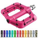 JETCAT Mountain Bike Pedals Flat - MTB Pedals Flat, Bicycle Pedals for BMX/MTN/Road/Gravel/EBike, BMX Pedals, Platform Pedals, Adults & Kids Bike Replacement - Pink 9/16