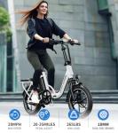 WINDHORSE 16" Folding Electric Bike for Adults, 630W Peak Motor, 20MPH, 19–35 Miles Pedal Assist Range, LCD Display, Suspension, Dual Disc Brakes, Removable Battery, Commuter Ebike (Pure White)