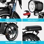 WINDHORSE 16" Folding Electric Bike for Adults, 630W Peak Motor, 20MPH, 19–35 Miles Pedal Assist Range, LCD Display, Suspension, Dual Disc Brakes, Removable Battery, Commuter Ebike (Pure White)