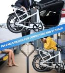 WINDHORSE 16" Folding Electric Bike for Adults, 630W Peak Motor, 20MPH, 19–35 Miles Pedal Assist Range, LCD Display, Suspension, Dual Disc Brakes, Removable Battery, Commuter Ebike (Pure White)