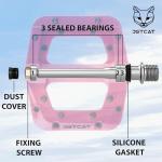 JETCAT Mountain Bike Pedals Flat - MTB Pedals Flat, Bicycle Pedals for BMX/MTN/Road/Gravel/EBike, BMX Pedals, Platform Pedals, Adults & Kids Bike Replacement - Pink 9/16