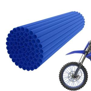 JFG RACING Bike Spoke Covers,Universal 72Pcs Spoke Skins Wheel Wraps for 8"-21" Rims for Ebike E Dirt Pit Bike Motorcycle Bicycle Wheelchair Decoration-Blue