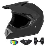CARTMAN Matte Black Adult Motocross Helmet – DOT Certified Full Face for Dirt Bikes & ATVs, Medium, Offroad Protection