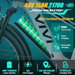 Vivi ACE01 Electric Bike for Adults,26" x 4.0 Fat Tire Ebike,1500W Peak Motor Torque Sensor Electric Mountain Bike,25MPH Electric Bicycle with 48V 15AH Battery,Hydraulic Brake,SGS Certified to UL2849