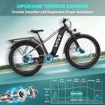 Vivi ACE01 Electric Bike for Adults,26" x 4.0 Fat Tire Ebike,1500W Peak Motor Torque Sensor Electric Mountain Bike,25MPH Electric Bicycle with 48V 15AH Battery,Hydraulic Brake,SGS Certified to UL2849