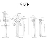 Alps2Ocean Universal Bike Crank Arm,Square Hole Crankset,One Pair 140MM/152MM/160MM/165MM/170MM/175MM BCD 130MM Bike Crank Arms for City Bike,Road Bike,Folding Bike,Mountain Bike,Ebike