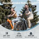 PUCKIPUPPY Electric Bike for Adults with 960W(Peak), 26" Fat Tire Electric Mountain Bike，48V 15AH Removable Battery Ebike, 28MPH Aluminum Frame E Bike with Rear Storage Shelf, Beagle(Orange)
