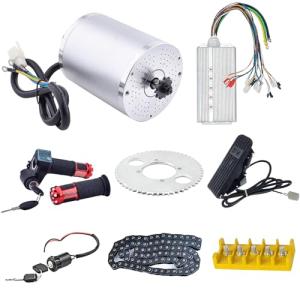 36V Motor Kit 1000W Electric Brushless DC Motor Kit 5.7N.M Go Kart Electric Motor 3100RPM Electric Dirt Bike Motor No Bracket BLDC Motor for Electric Scooter Ebike Controller Ebike Throttle with Key