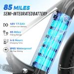 LEONX M2 Pro Electric Bike for Adults,1800W Peak Motor Electric Bike, 26'' x 4.0'' Fat Tire Ebike with 48V 17.5AH Battery, 36MPH 85Miles Long Range Electric Mountain Bike, Up to 110 Nm, 7 Speed