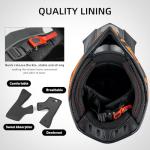 SPARK ATV & Dirt Bike Helmet for Adults - DOT Certified Motocross Helmet withQuick Release, Lightweight Off-Road Design for Motocross & Trail Riding (Matte Orange Voyager, Medium)