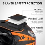 SPARK ATV & Dirt Bike Helmet for Adults - DOT Certified Motocross Helmet withQuick Release, Lightweight Off-Road Design for Motocross & Trail Riding (Matte Orange Voyager, Medium)