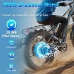 1000W Electric Bike for Adults, 7 Speed Ebike with 26" Fat Tire, Max 30MPH & 50 Miles, 48V 18.2Ah Battery, Hydraulic Disc Brake, All-Terrain Moped Style Ebike for Snow, Mountains, Sand, Road