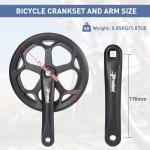 Prowheel E Bike/ Bike Crankset 1 Piece/Single 48T/52T Steel Chainring with Double Chain Cover 170mm Aluminium Alloy Arm for Single Speed and 6/7/8 Speeds Electric Bike,Bicycles, Folding Bicycle