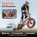 vefreedom Folding Electric Bike for Adults,Fast Ebike,20" x4.0 Fat Tire Commuting Electric Mountain Bike,Step-Thru Bicycle，Orange