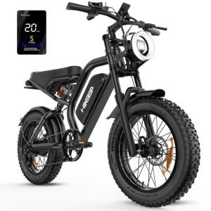 HiKeep Electric Bike for Adults - 1500W Peak Motor, 48V15.6Ah Battery, 28MPH Fat Tire Ebike with Dual Suspension, 20 × 4.0 Inch All-Terrain Tires, Dual Mechanical Disc Brake, Safety Tested to UL 2849