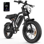 HiKeep Electric Bike for Adults - 1500W Peak Motor, 48V15.6Ah Battery, 28MPH Fat Tire Ebike with Dual Suspension, 20 × 4.0 Inch All-Terrain Tires, Dual Mechanical Disc Brake, Safety Tested to UL 2849