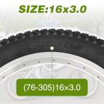 2er-Pack 16x3.0Inch E-Bike Tire (76-305) 35 P.S.I Heavy Duty Foldable Tires Wear-Resistant Bicycle Tires for Electric Bike/Scooter/Fat Bike