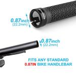 GPMTER Bike Handlebar Grips, Single Lock-on Bicycle Grips Handle Bar End Holding Locking for BMX, Mountain, MTB, Cruiser, Folding Bike, Soft Non-Slip-Rubber Rubber Hand Grip Black