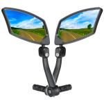 BriskMore Bar End Bike Mirrors 1 PAIR, High–Definition Convex Scratch Resistant Glass Lens E-Bike Mirror,Safe Rearview Mountain Bike Mirror for Left and Right Side BT-018