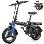 Folding Electric Bike for Adults, 14" Ebike 500W Peak Motor, 23MPH | 35Miles PAS Range | 48V12Ah Removable Battery | Commuter Foldable Electric Bicycles | UL 2849 Certified | Pedal Assist