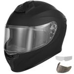 Favoto Full Face Motorcycle Helmet with 2 Visors and Anti-fog Film, DOT Approved Street Bike Helmet for Adult Men Women Matte Black Size Large