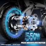 Folding Electric Bike for Adults, 14" Ebike 500W Peak Motor, 23MPH | 35Miles PAS Range | 48V12Ah Removable Battery | Commuter Foldable Electric Bicycles | UL 2849 Certified | Pedal Assist