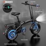 Folding Electric Bike for Adults, 14" Ebike 500W Peak Motor, 23MPH | 35Miles PAS Range | 48V12Ah Removable Battery | Commuter Foldable Electric Bicycles | UL 2849 Certified | Pedal Assist