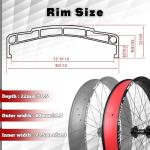 BUCKLOS 26 x 4.0 Inch Fat Tire Bike Wheel Front Mountain Bicycle Rim 135mm Hub 9mm Quick Release Wheelset Aluminum Alloy Disc Brake 36 14G Spoke for MTB Ebike Beach Snow Cruiser