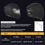 Favoto Full Face Motorcycle Helmet with 2 Visors and Anti-fog Film, DOT Approved Street Bike Helmet for Adult Men Women Matte Black Size Large