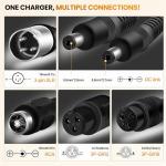 PacPow 54.6V 2A Charger for 48V Lithium-ion Battery ebike Charger Electric Bike Charger Electric Scooter Charger Hoverboard Charger Replacement Charger with 6 Connectors