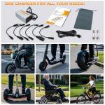 PacPow 54.6V 2A Charger for 48V Lithium-ion Battery ebike Charger Electric Bike Charger Electric Scooter Charger Hoverboard Charger Replacement Charger with 6 Connectors