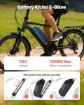 VEVOR Ebike Battery, 52V 20Ah Electric Bike Lithium Battery Pack with BMS, USB Charge Port, 3A Charger & Lock for 1500W E-Bike Motor, Detachable Electric Bicycle Replacement Kit with Discharge Socket