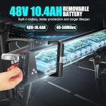 ANCHEER Folding Electric Bike for Adults, Electric Bicycle with 500W Brushless Motor(Peak 800W), 48V/499Wh Hidden Battery, Up to 55 Miles, 20"*4.0 Fat Tire Ebike, 7 Speed Gear