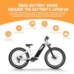 LETSERBIKE Ebike Battery Cover Waterproof, Neoprene Electric Bicycle Battery Cover Large, Fat Tire E-Bike Light-reflecting Battery Covers Bag for Winter, Dustproof, Extended Battery Life