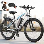 PUJH 2000W Electric Bike for Adults,Max Speed 34MPH Up to 80 Miles Range,29" Tire with 48V 17.5Ah Removable Battery,Fast City Commuter Electric Bicycles for Mountain Road for Men Women (White)