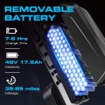 PUJH 2000W Electric Bike for Adults,Max Speed 34MPH Up to 80 Miles Range,29" Tire with 48V 17.5Ah Removable Battery,Fast City Commuter Electric Bicycles for Mountain Road for Men Women (White)