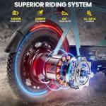 Caroma Peak 1200W Electric Scooters with Seat for Adults, 16" Fat Tire for All-Terrain, 30Miles Max Range, 20mph Top Speed, Commuter Ebike for Adults&Teens, Motorcycle Style with Carry Basket,Blue