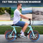 Caroma Peak 1200W Electric Scooters with Seat for Adults, 16" Fat Tire for All-Terrain, 30Miles Max Range, 20mph Top Speed, Commuter Ebike for Adults&Teens, Motorcycle Style with Carry Basket,Blue