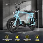 Caroma Peak 1200W Electric Scooters with Seat for Adults, 16" Fat Tire for All-Terrain, 30Miles Max Range, 20mph Top Speed, Commuter Ebike for Adults&Teens, Motorcycle Style with Carry Basket,Blue