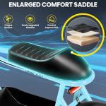 Caroma Peak 1200W Electric Scooters with Seat for Adults, 16" Fat Tire for All-Terrain, 30Miles Max Range, 20mph Top Speed, Commuter Ebike for Adults&Teens, Motorcycle Style with Carry Basket,Blue